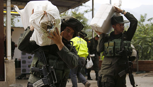 Полиция Колумбии обнаружила восемь тонн кокаина у границы с Панамой
