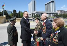 Azerbaijani president, his spouse attend WWII Victory Day event (PHOTO)