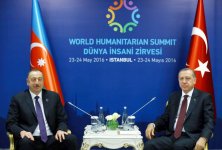 Azerbaijani, Turkish presidents meet in Istanbul (PHOTO)