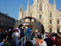 Флаг Азербайджана на Piazza del Duomo – Милан встречает финал Лиги чемпионов (ФОТО)