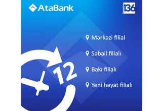 Филиалы AtaBank будут работать без выходных