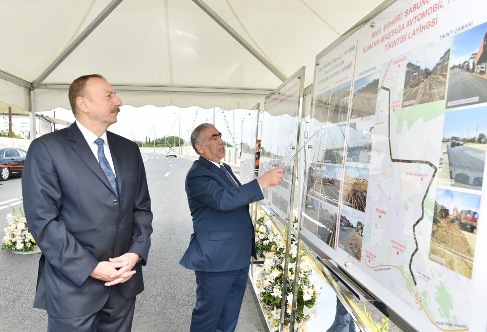 President Aliyev attends opening of Mashtaga-Bilgah highway, streets in Nardaran (PHOTO)