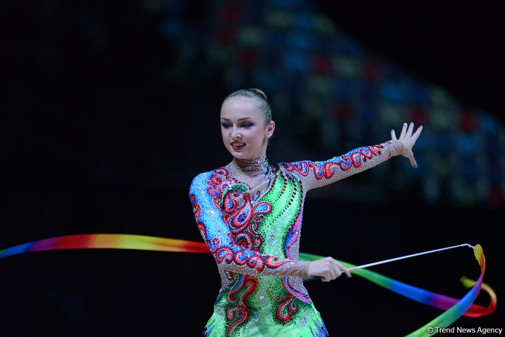 Марина Дурунда вышла в финал упражнений с лентой на Кубке мира по художественной гимнастике в Баку