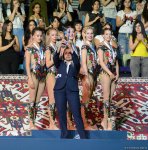 В Баку прошла церемония награждения победителей финалов Кубка мира по художественной гимнастике в групповых упражнениях (ФОТО)