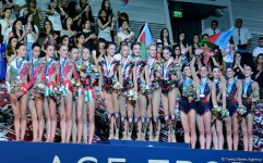 В Баку прошла церемония награждения победителей финалов Кубка мира по художественной гимнастике в групповых упражнениях (ФОТО)