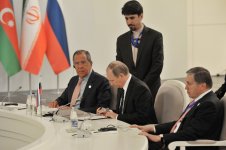 Azerbaijani, Russian, Iranian presidents sign Baku summit declaration