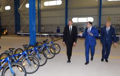 President Aliyev attends opening of bicycle factory in Ismayilli