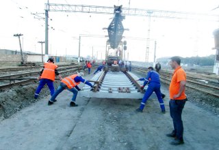 Продолжается капремонт железной дороги Баку-Беюк Кесик (ФОТО)