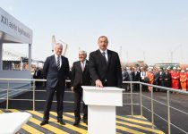 Президент Ильхам Алиев принял участие в церемонии отправки опорного блока платформы в рамках проекта "Шах Дениз-2" (ФОТО)