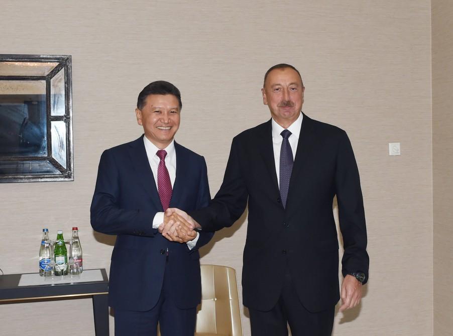 President Ilham Aliyev, his spouse met with President of World Chess Federation (PHOTO)