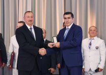 Президент Ильхам Алиев и его супруга встретились с участвовавшими в XXXI Летних Олимпийских играх спортсменами