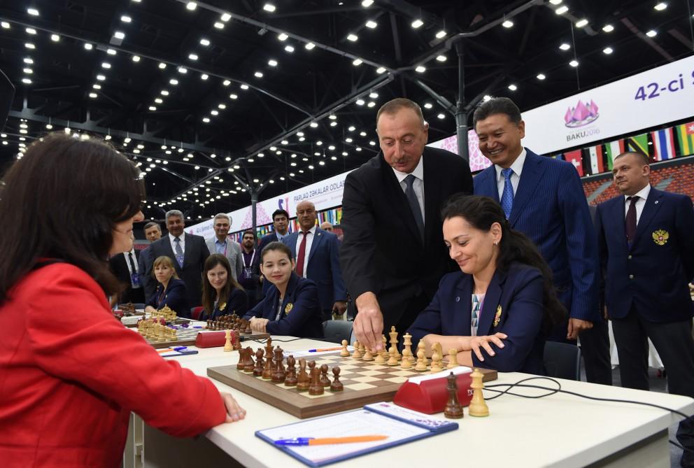 Ilham Aliyev attends Chess Olympiad's 1st round opening (UPDATE)