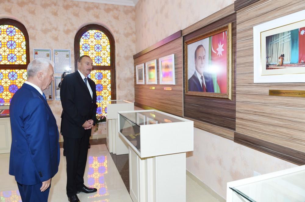 Ilham Aliyev views Flag Square and Museum in Khachmaz