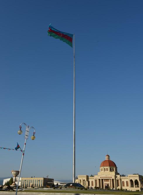 Ilham Aliyev views Flag Square and Museum in Khachmaz