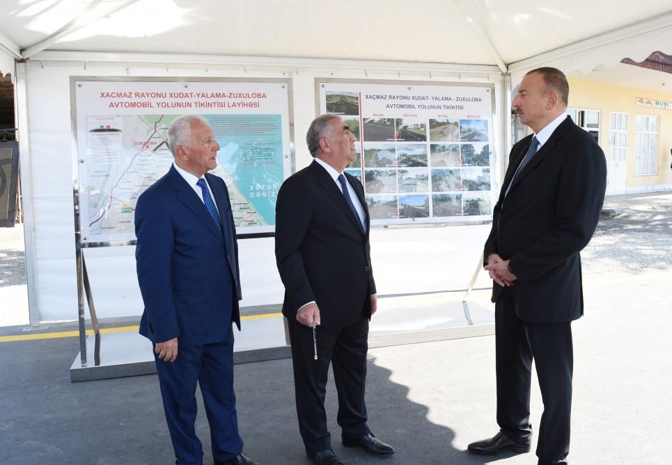 Prezident İlham Əliyev Qusar-İmamqulukənd-Quxuroba avtomobil yolunun açılışını edib (FOTO)