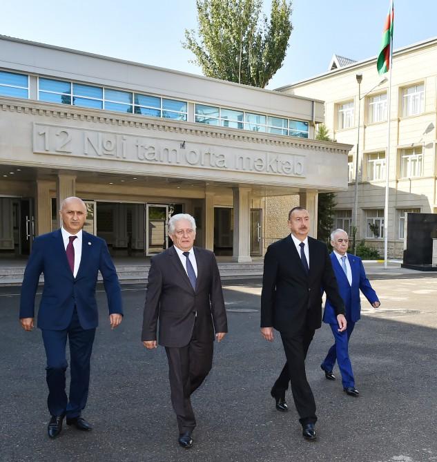 Ilham Aliyev views new education block of school in Baku (PHOTO) 