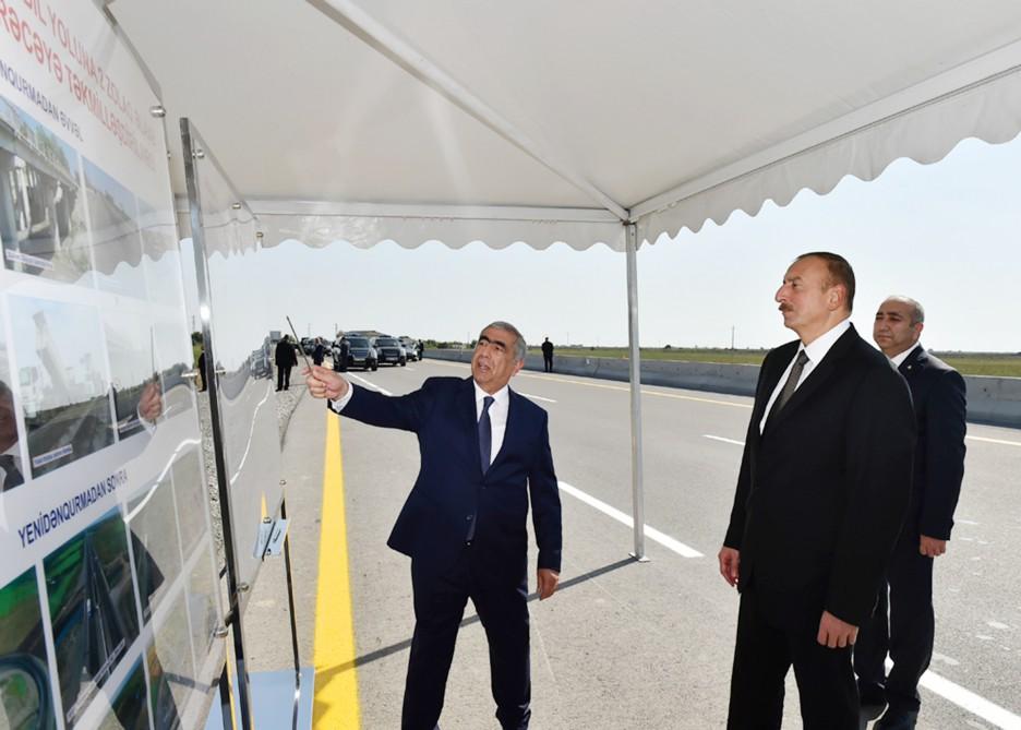 Prezident İlham Əliyev Kürdəmir-Ucar-Yevlax-Tərtər avtomobil yolunun yenidənqurmadan sonra açılışını edib (FOTO) (YENİLƏNİB)