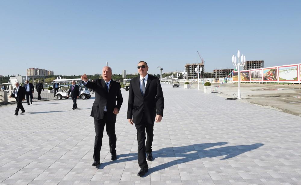 Президент Ильхам Алиев принял участие в открытии в Сумгайыте Приморского бульвара (ФОТО)
