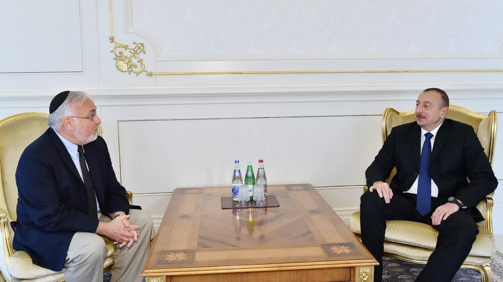 Ilham Aliyev meets associate dean of Simon Wiesenthal Centre