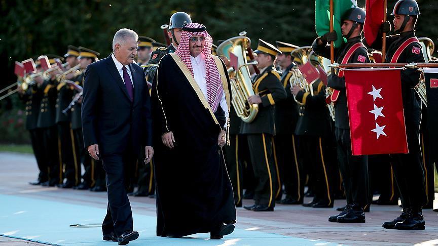 Başbakan Yıldırım Suudi Arabistan Veliaht Prensi Muhammed bin Nayif resmi törenle karşıladı