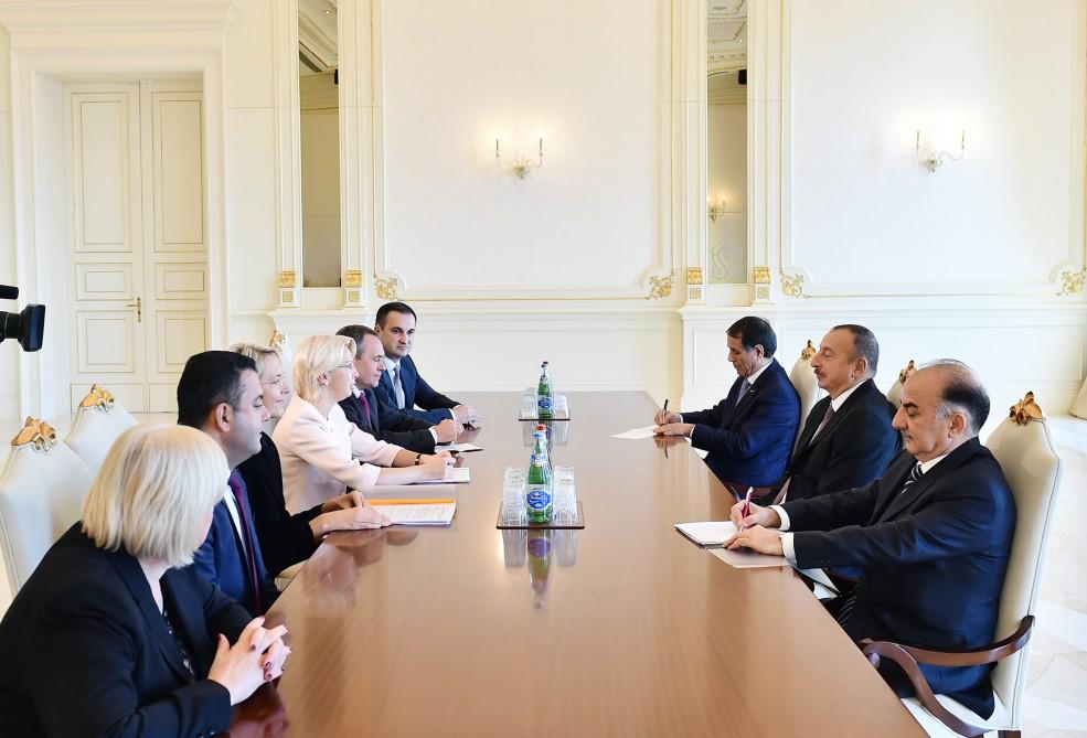 Ilham Aliyev receives speaker of Latvian Saeima