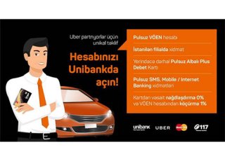 "Uber", "Mastercard" və "Unibank" birgə layihəyə başlayıb