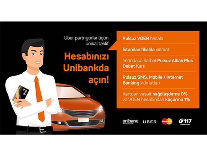 "Uber", "Mastercard" və "Unibank" birgə layihəyə başlayıb