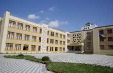 Azerbaijani first lady attends opening of school in Masazir (PHOTO)