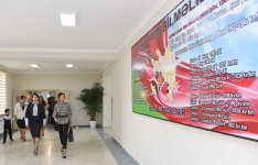 Mehriban Əliyeva Masazırda Heydər Əliyev Fondunun dəstəyi ilə inşa olunan tam orta məktəbin açılışında iştirak edib (FOTO)