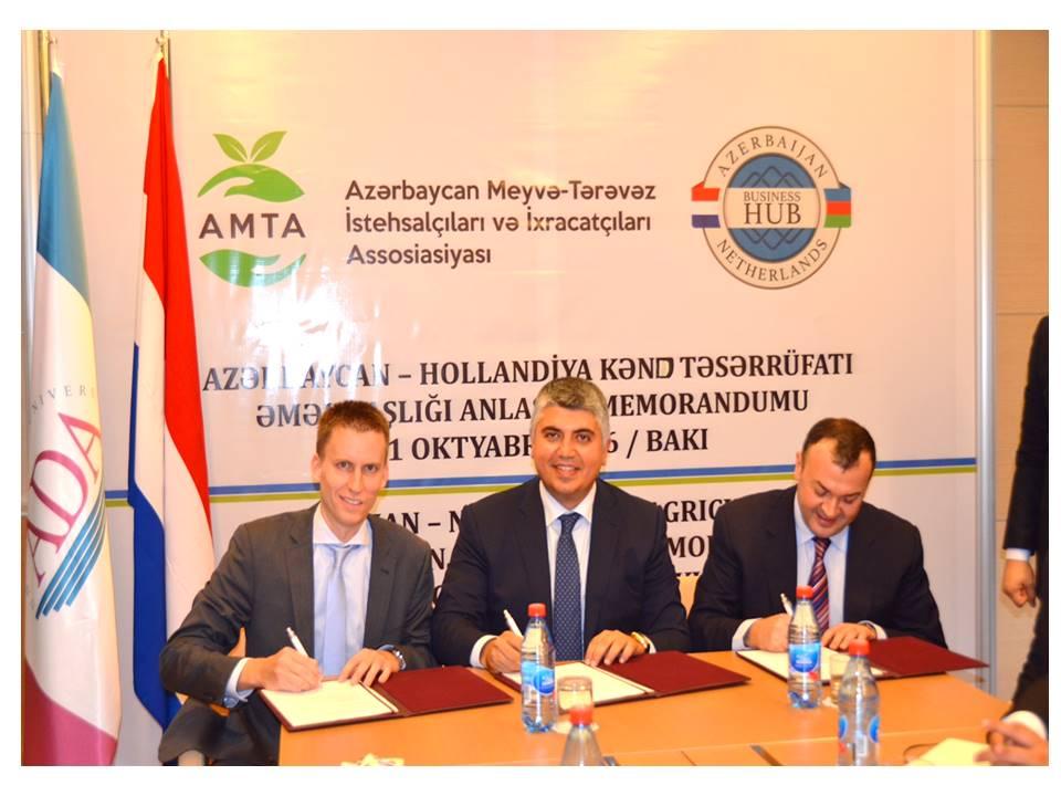 Azərbaycan və Hollandiya arasında kənd təsərrüfatına dair anlaşma memorandumu imzalanıb (FOTO)