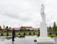 Ilham Aliyev arrives in Aghstafa district for visit