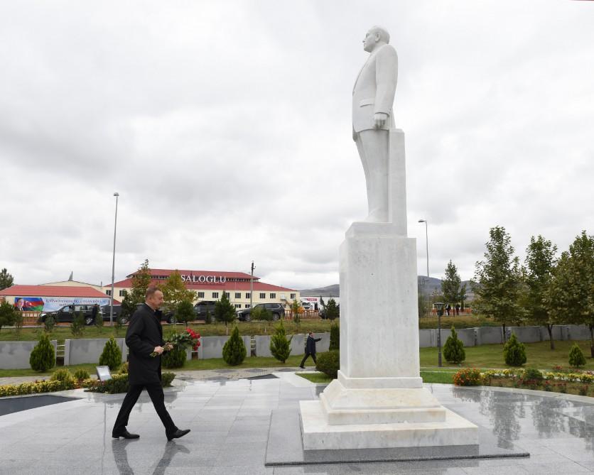 Президент Ильхам Алиев прибыл в Агстафинский район   (ФОТО)