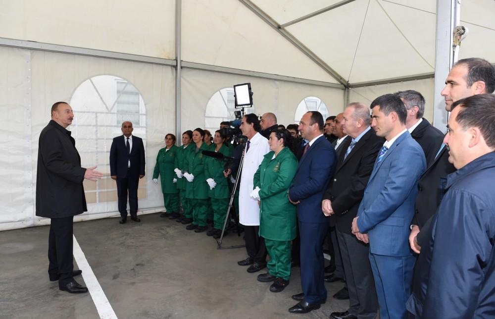 Ilham Aliyev attends opening of “Birinci Sıxlı Farm” LLC in Qazakh