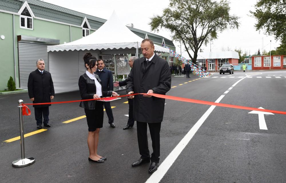 Ilham Aliyev attends opening of newly renovated highway