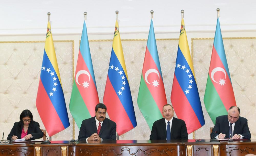 Состоялась церемония подписания документов между Азербайджаном и Венесуэлой  (ФОТО)