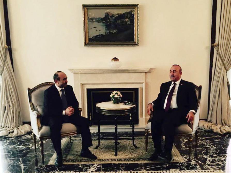 Azerbaycan Cumhurbaşkanı Yardımcısı Hasanov Bakan Çavuşoğlu ile bir araya geldi