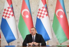Presidents of Azerbaijan and Croatia make press statements (PHOTO)