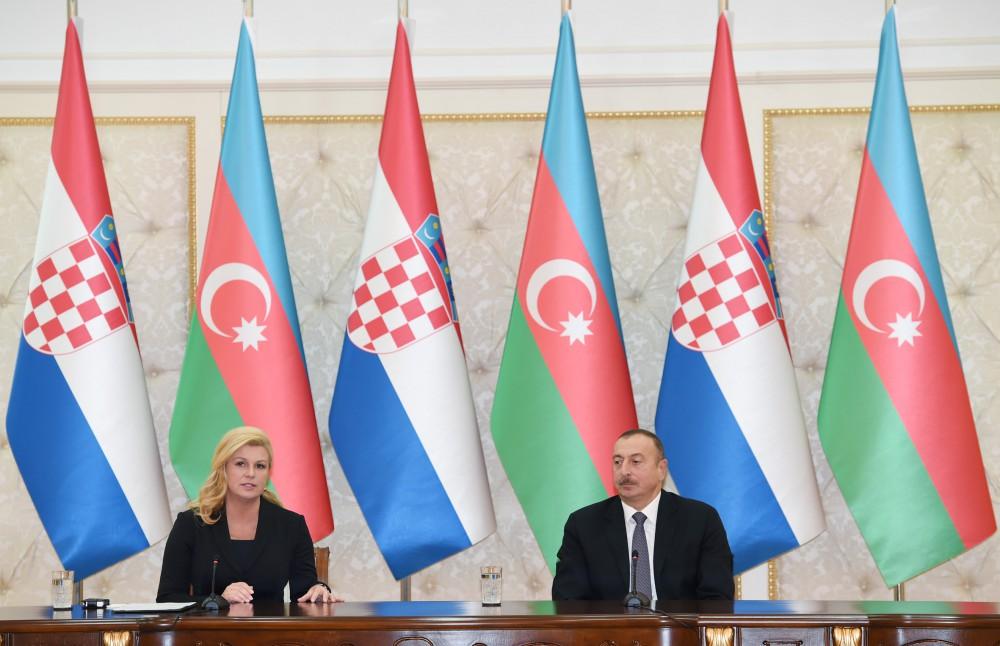 Президент Ильхам Алиев: Азербайджан и Хорватия - друзья и стратегические партнеры (ФОТО)