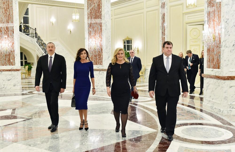 Official reception hosted in Baku in honor of Croatian president