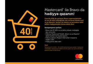 “Mastercard” və “Bravo” supermarketi birgə kampaniyaya başlayıb
