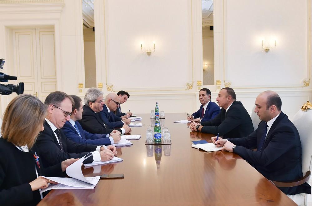 Ilham Aliyev receives Italy’s foreign minister with delegation