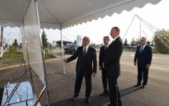 Ilham Aliyev opens newly renovated Birinji Shahsevan-Ahmadli-Dunyamalilar highway in Beylagan