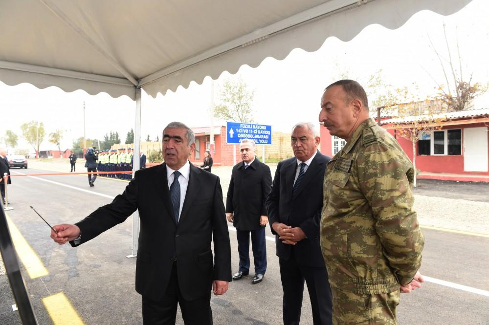 Ilham Aliyev views newly renovated highway in Fuzuli (PHOTO)