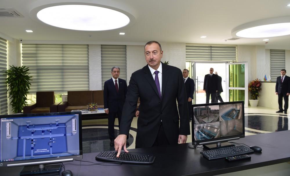 President Aliyev launches Beylagan city water supply, sewerage system