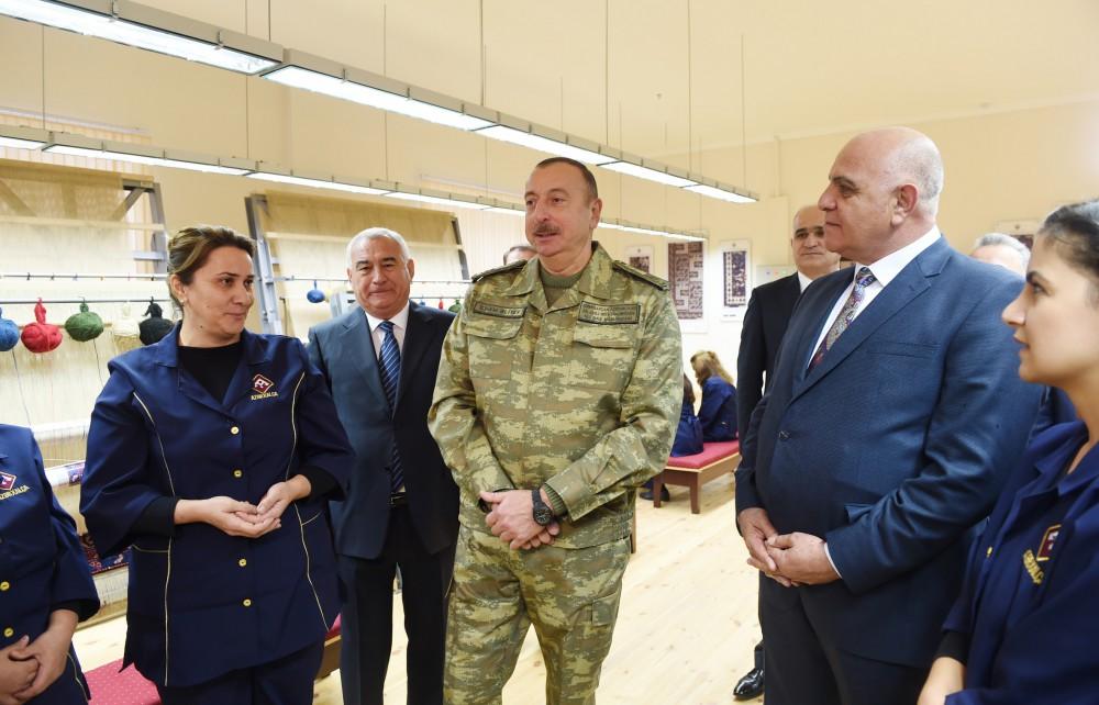 Prezident İlham Əliyev Füzuli xalça kombinatının açılışında iştirak edib (FOTO) (YENİLƏNİB)