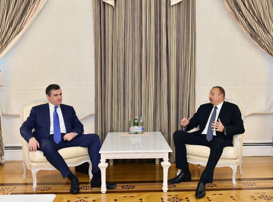 Президент Ильхам Алиев принял председателя комитета по международным вопросам Госдумы России(ФОТО)