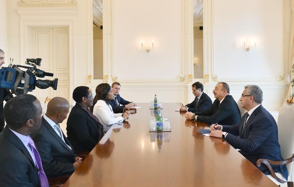 Президент Ильхам Алиев принял делегацию во главе с министром по международным связям и сотрудничеству ЮАР
