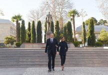 Президент Азербайджана и его супруга прибыли в Тертерский район (ФОТО)