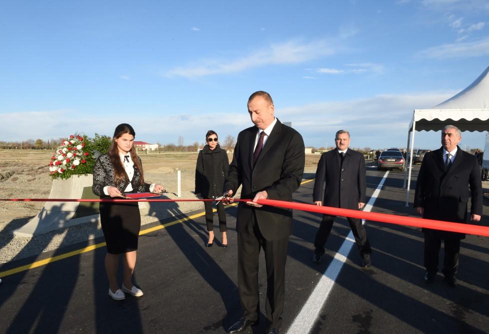 President Aliyev attends opening of new bridge over Tartar River (PHOTO)