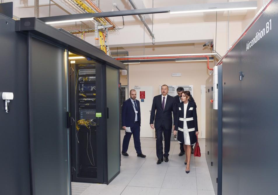 Ilham Aliyev, his spouse attend opening of Regional Data, International Commutation Centers (PHOTO)